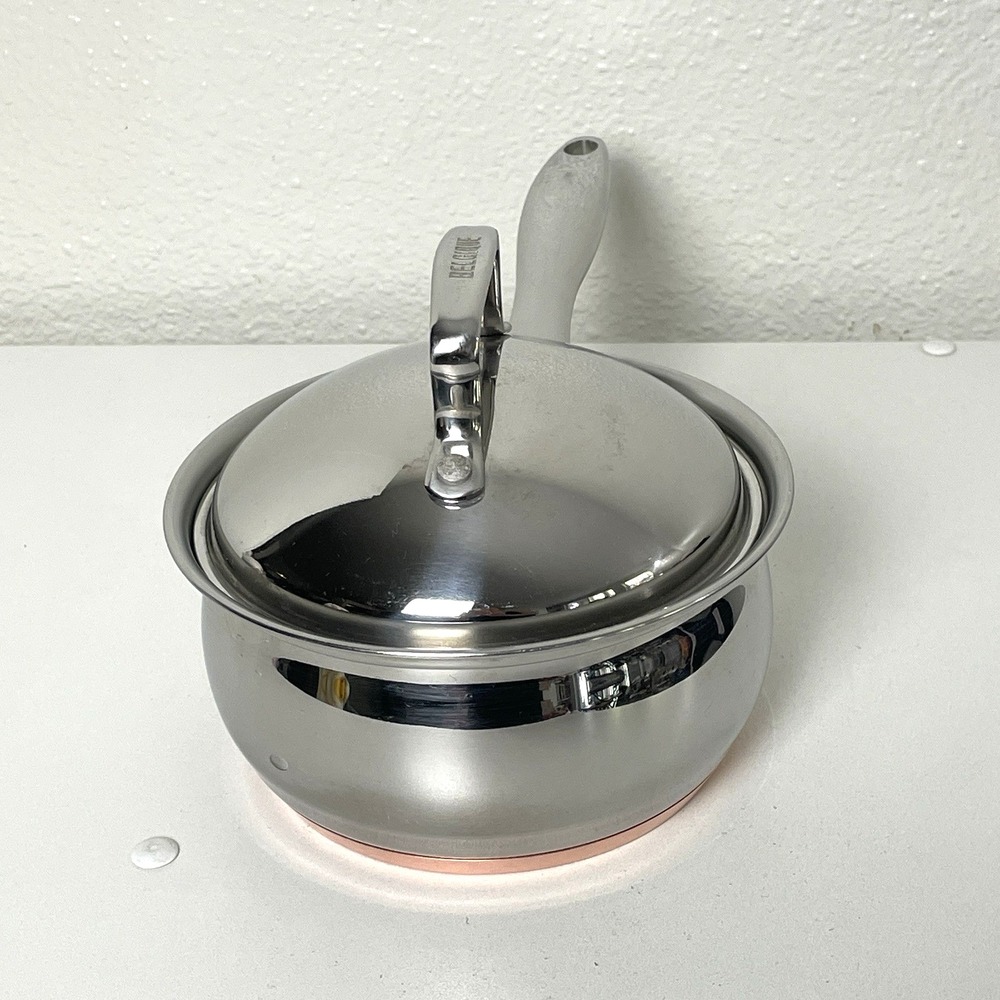 Belgique Stainless Steel Sauce Pans 1 qt & 3 qt Vented Lid Copper Bottom - Picture 6 of 16